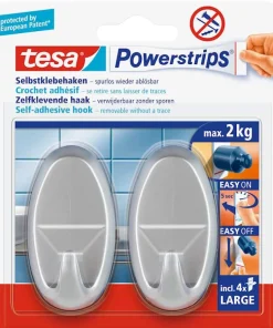 Powerstrips crochet adhésif ovale chrome