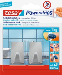 Powerstrips® crochets S rectangulaires en métal (2 crochets + 4 languettes)