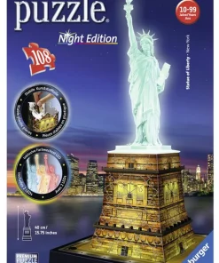 Puzzle 3D statue of liberty night edition