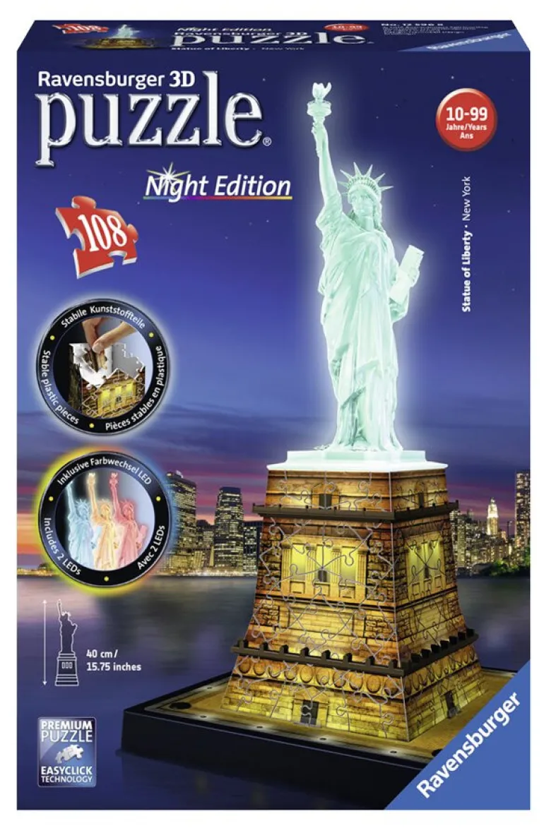 Puzzle 3D statue of liberty night edition