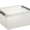 Q - line boîte de rangement 36 L blanc transparent