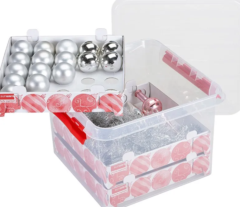Q-line Boîte de rangement de Noël 38L+Tray