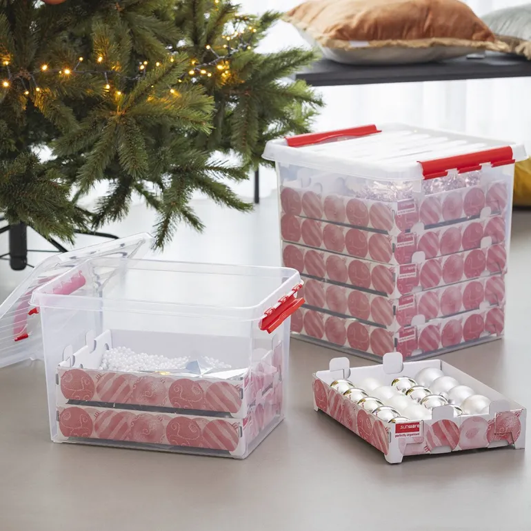 Q-line Boîte de rangement de Noël 38L+Tray