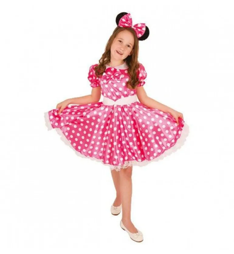 Robe de déguisement Minnie Mouse - Rose à pois blancs - Taille 116