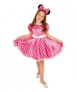 Robe de déguisement Minnie Mouse - Rose à pois blancs - Taille 140
