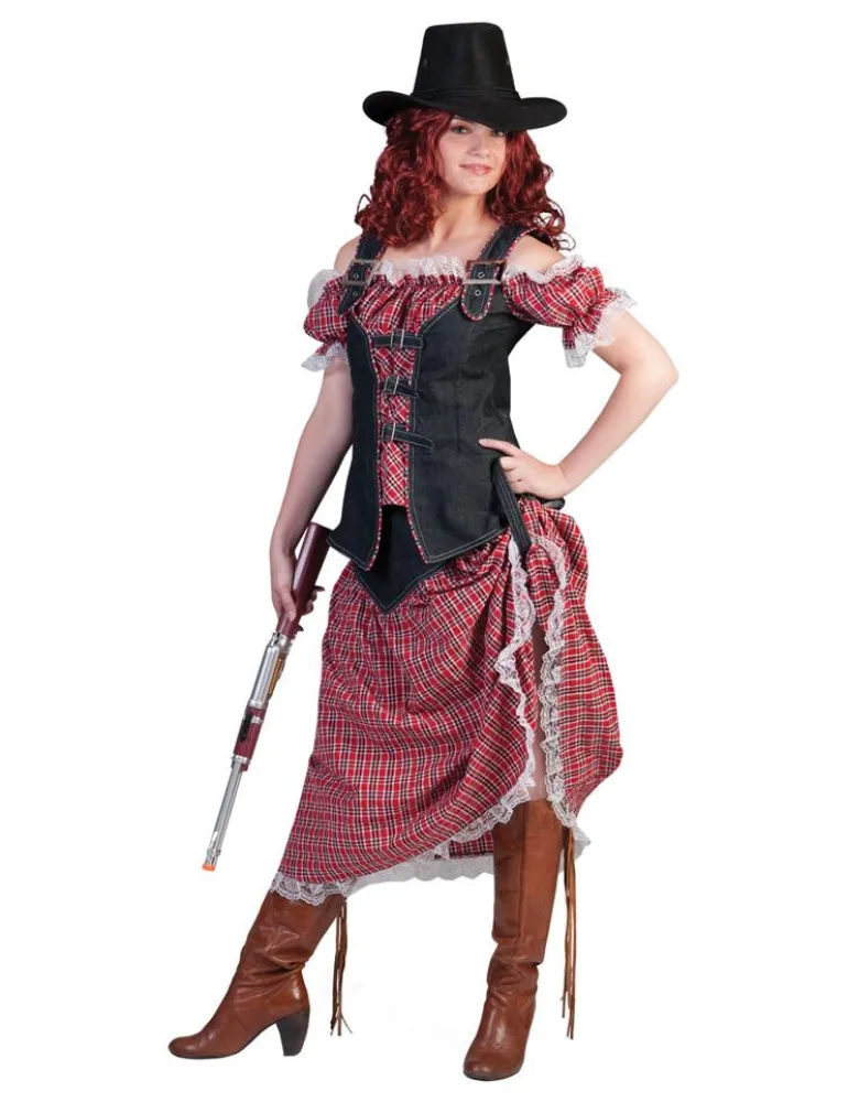 Robe Déguisement Cowgirl Denim Ranger Long - Taille 44/46