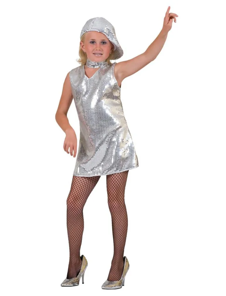 Robe Disco Argentée à Paillettes - Taille 116