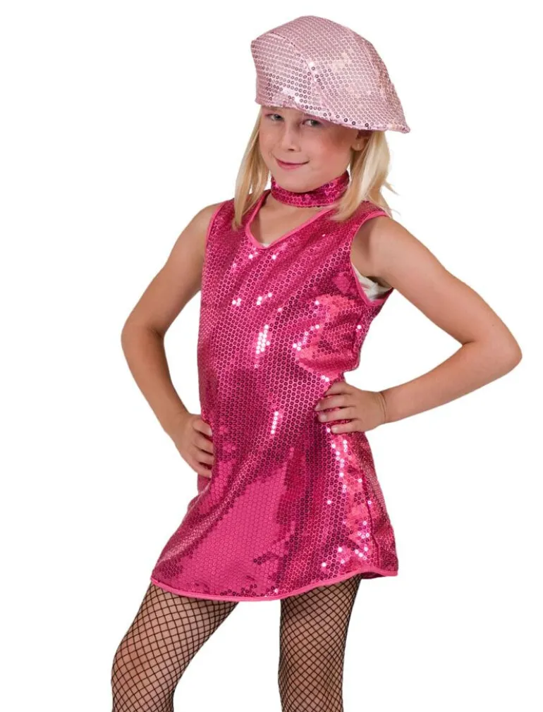 Robe Disco Rose à Paillettes - Taille 164