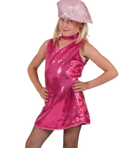 Robe Disco Rose à Paillettes - Taille 116
