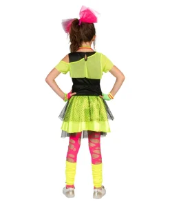 Robe enfant fluo des années 80 Kiss The Girl - Taille 164