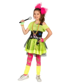 Robe enfant fluo des années 80 Kiss The Girl - Taille 152