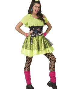 Robe fluo des années 80 Kiss The Girl - Taille 36/38