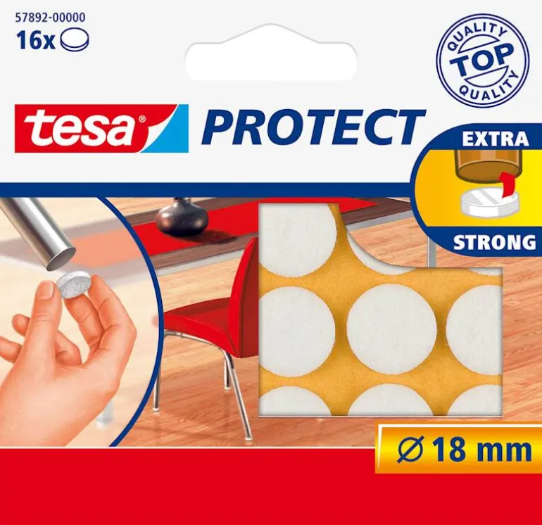 Rondelles de déplacement pour objets sur des surfaces lisses. Ø 18 mm blanc.