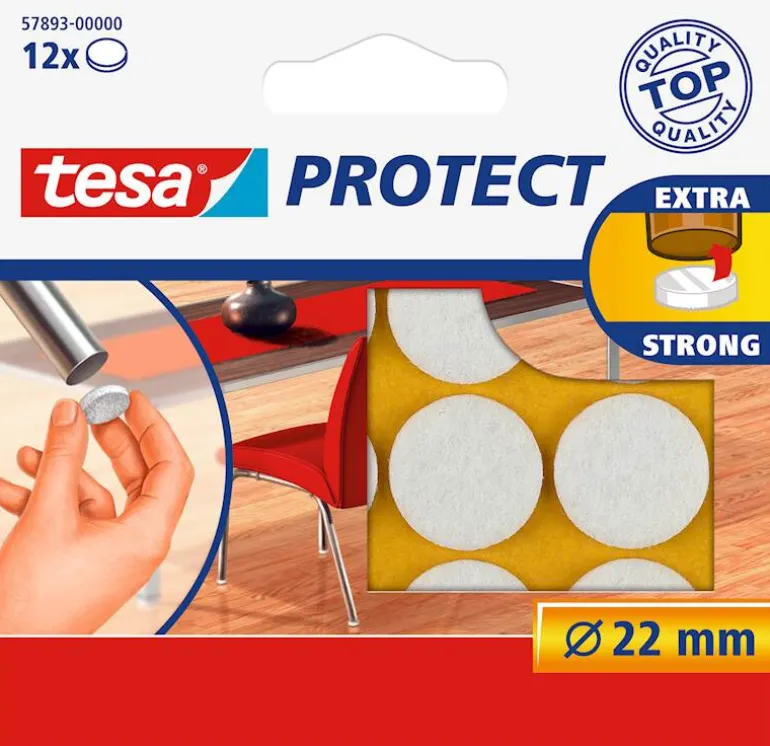Rondelles de déplacement pour objets sur des surfaces lisses. Ø 22 mm blanc.