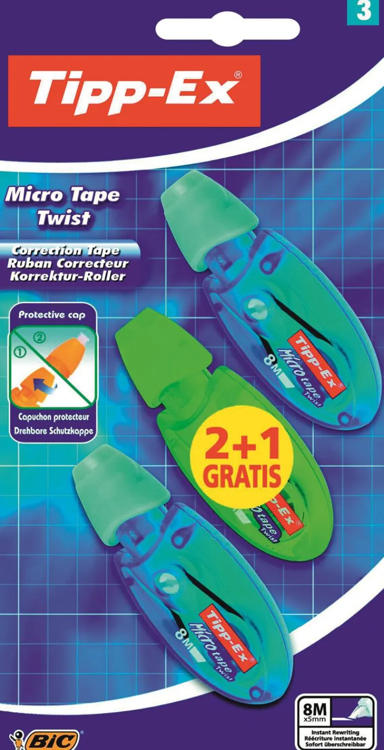Ruban correcteur Tipp-ex Micro Tape Twist 2 + 1 gratuit
