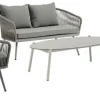 Salon de jardin Jaimie avec corde tressée - Aluminium - Taupe