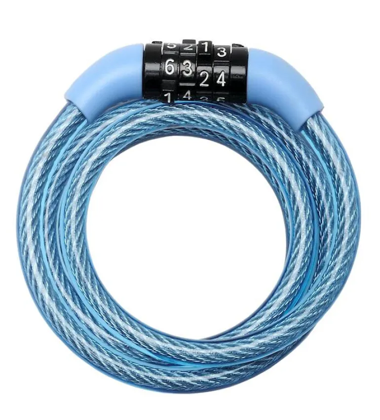 Serrure cable vélo 1,20 m avec code