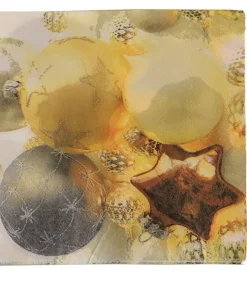 Serviettes Noel Or/Argen 33X33 cm 20 Pcs