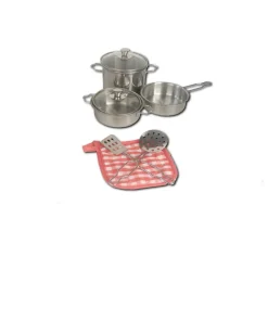 Set de Cuisine Métallique pour Enfants - Ensemble de Casseroles en Jouet - 36 pièces
