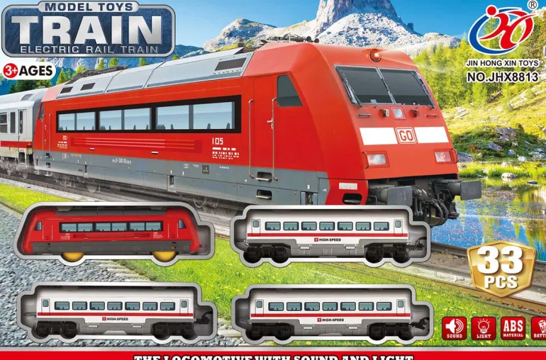 Set de Train - Lumière et Musique - Rouge