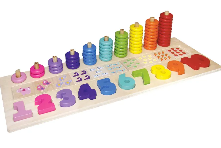 Set en bois empiler et compter