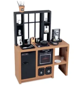Smoby Cuisine de Jeu Cuisine Loft - 32 Pièces - Brun
