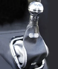 Soufflet levier de vitesse cuir / argent