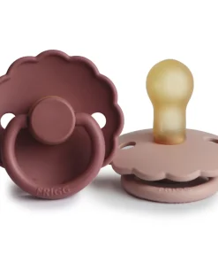 Sucette Marguerite Latex Baby Blush/Woodchuck T1 (2 stuks)