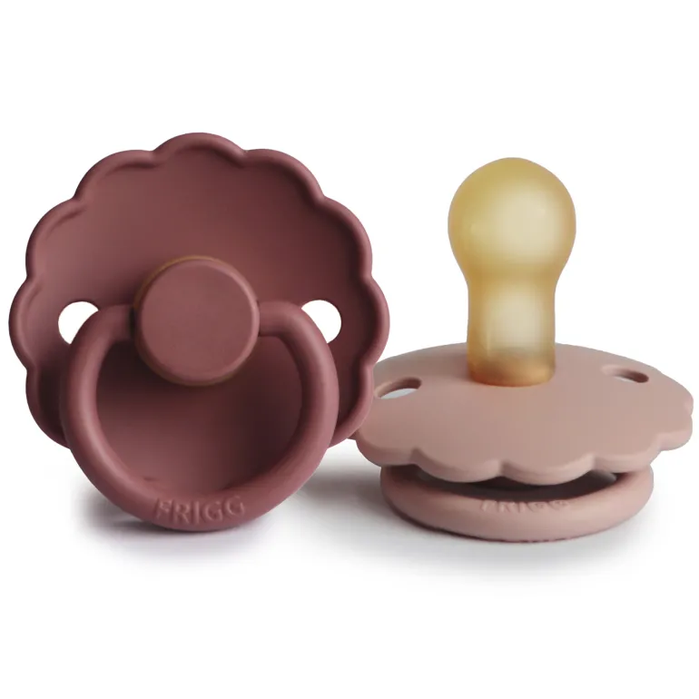 Sucette Marguerite Latex Baby Blush/Woodchuck T1 (2 stuks)