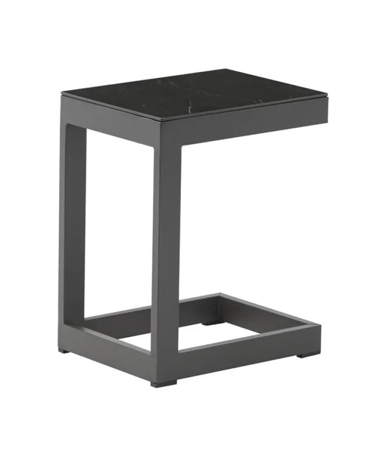 Table d'appoint carrée Jamina - 30x40xH50cm - Aluminium - Anthracite