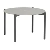 Table de jardin ronde Johari - ?70xH72cm - Aluminium - Gris clair