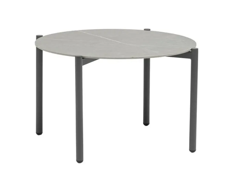 Table de jardin ronde Johari - ?70xH72cm - Aluminium - Gris clair