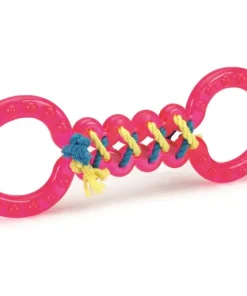 Tpr tug toy avec corde sousue rose