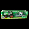 Tracteur avec animaux et chariot