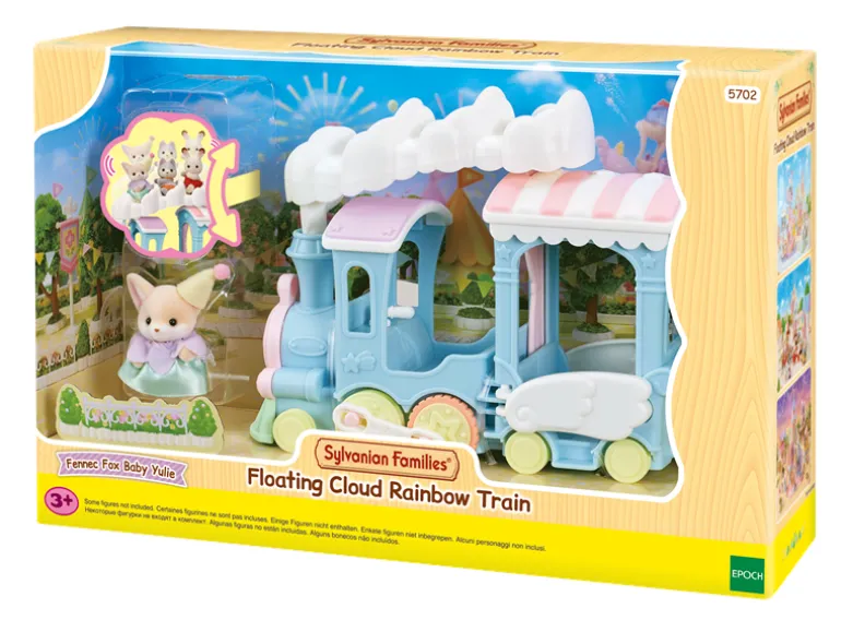 Train arc-en-ciel nuage