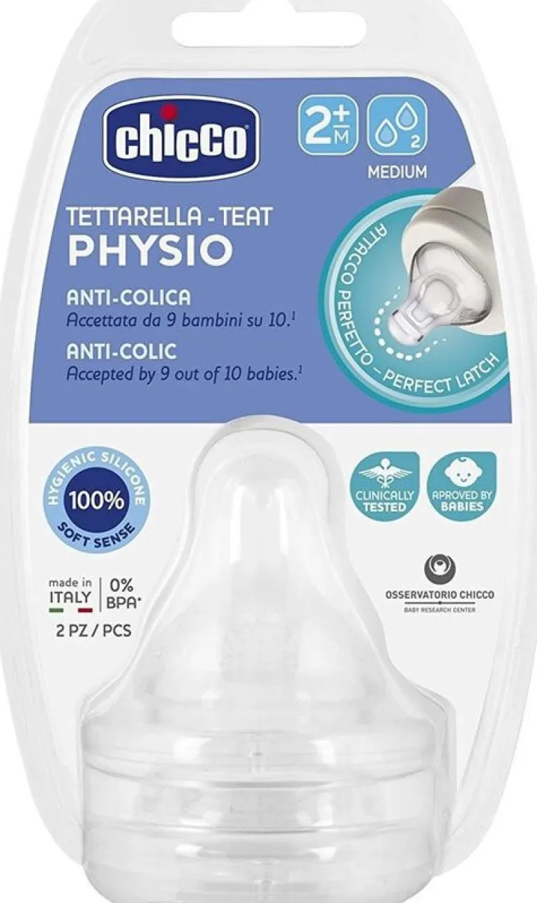Tétine Phystiologiques Anti-Coliques silicone 2M+ x2