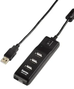 Usb 2.0 Hub 1:4 on / off switch noir