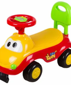 Voiture de promenade rouge-jaune avec son