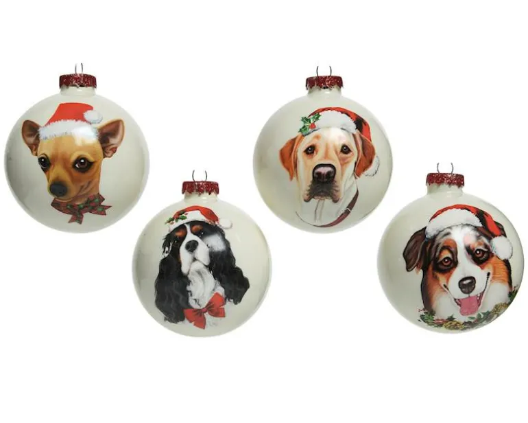 1X boule Noël Chien 8 cm