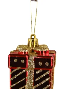 4x ornement noël cadeaux rouge