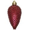 6X pomme Pin Paillettes Bordeaux 4,5x8 cm